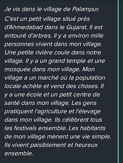 My village in french language
